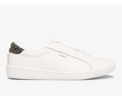 x kate spade new york Ace Leather Calf Hair White Black Leopard