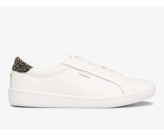 x kate spade new york Ace Leather Calf Hair White Black Leopard