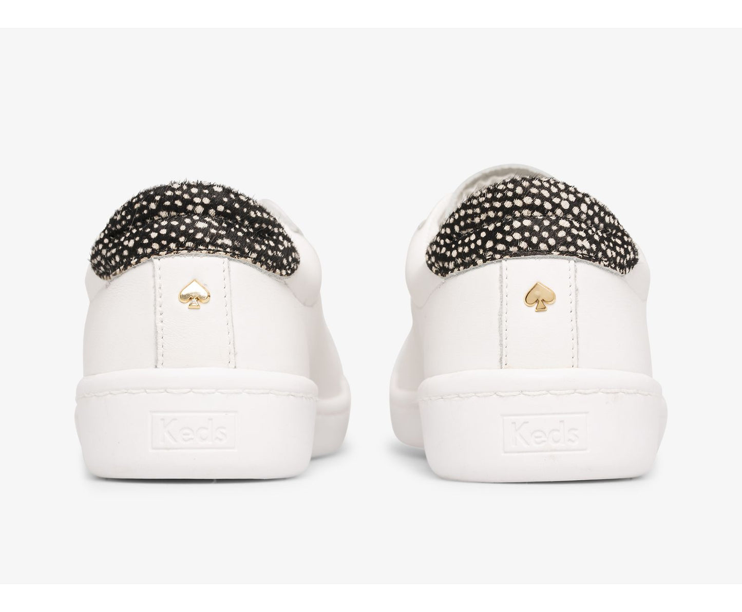 x kate spade new york Ace Leather Calf Hair White Black Leopard