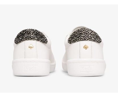 x kate spade new york Ace Leather Calf Hair White Black Leopard
