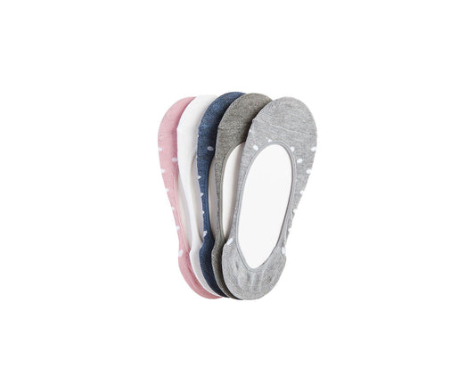 5 Pk Extra Low Cut Liner Socks Grey Asst.
