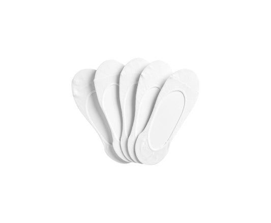 5 Pk Extra Low Cut Liner Socks White