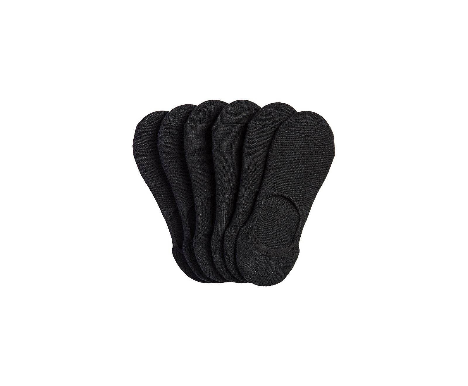 6 Pk Classic Sneaker Liner Socks Black