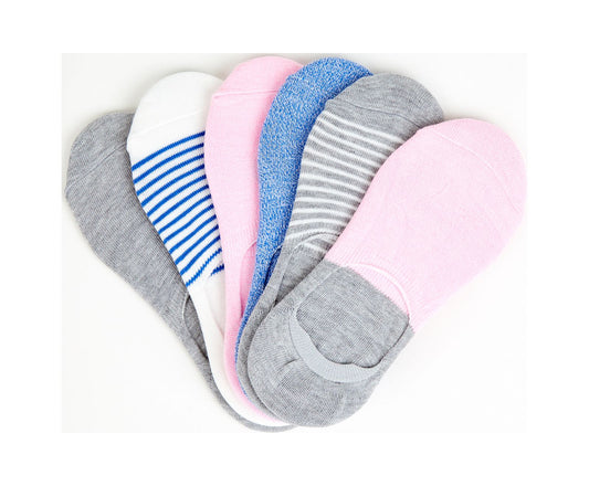 6 Pk Classic Sneaker Liner Socks Pink Multi