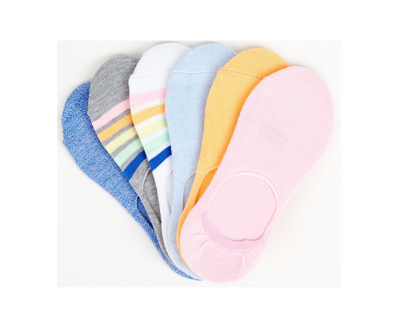 6 Pk Classic Sneaker Liner Socks Rainbow Multi