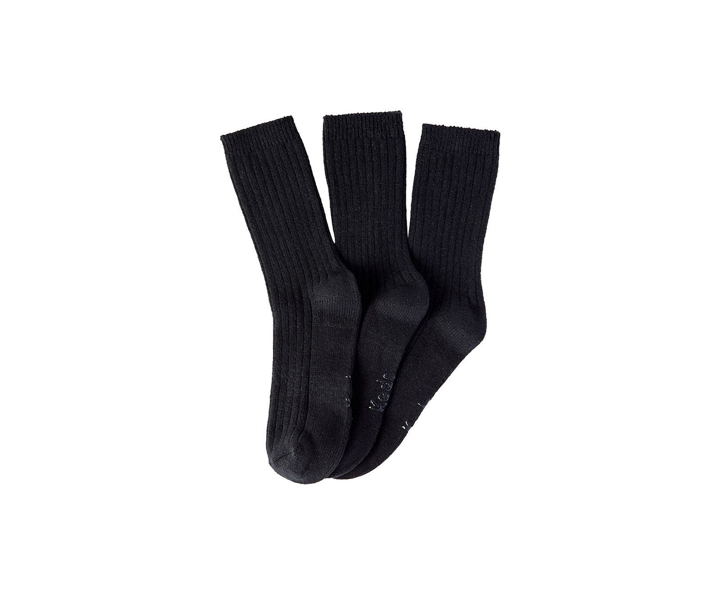 3 Pk Crew Boot Socks Black