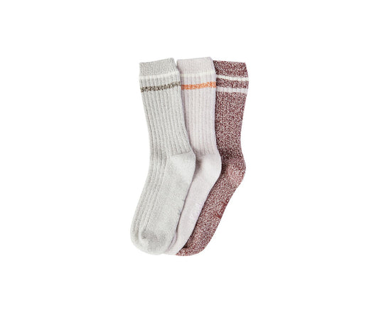 3 Pk Crew Boot Socks Mauve Asst