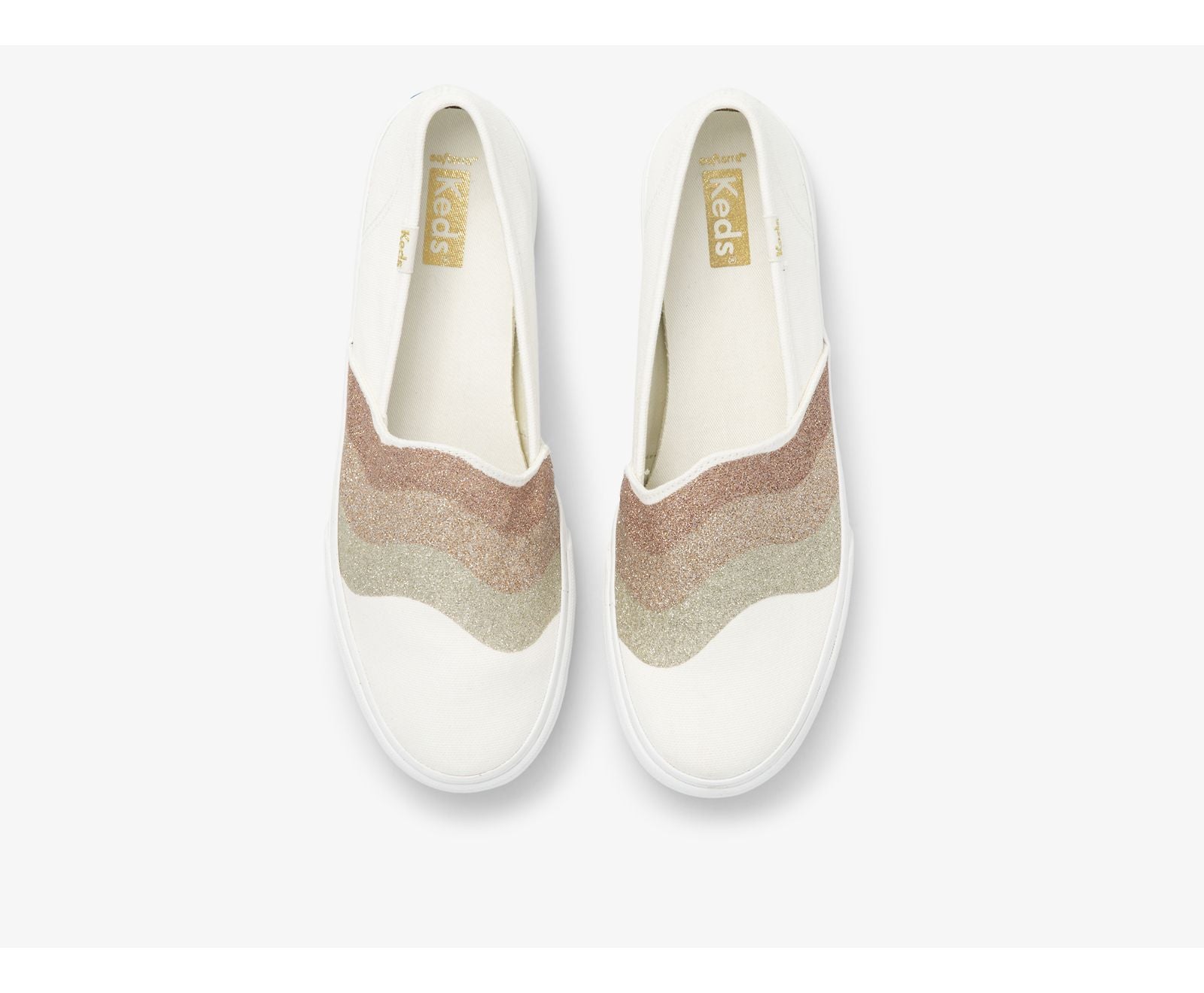 Double Decker Wave Glitter Glitter White Multi