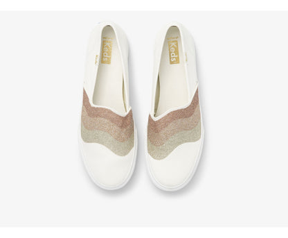 Double Decker Wave Glitter Glitter White Multi