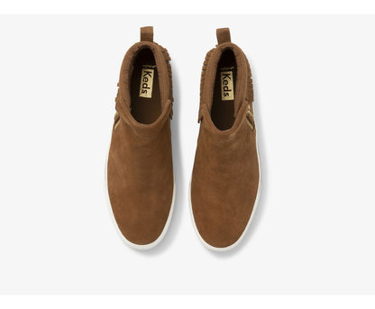 Cooper Zip Fringe Suede Brown