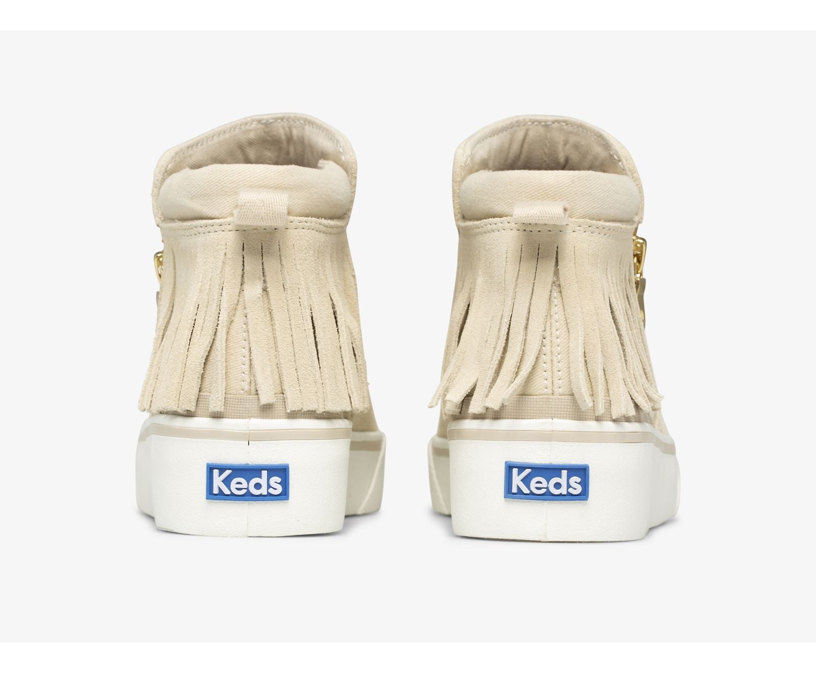 Cooper Zip Fringe Suede Sand