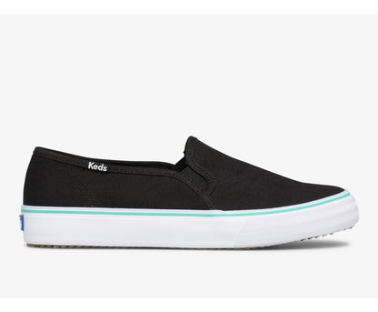 Double Decker Canvas Washable Black Turquoise