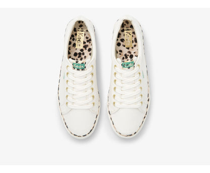 Jump Kick Leopard Pop Canvas Cream