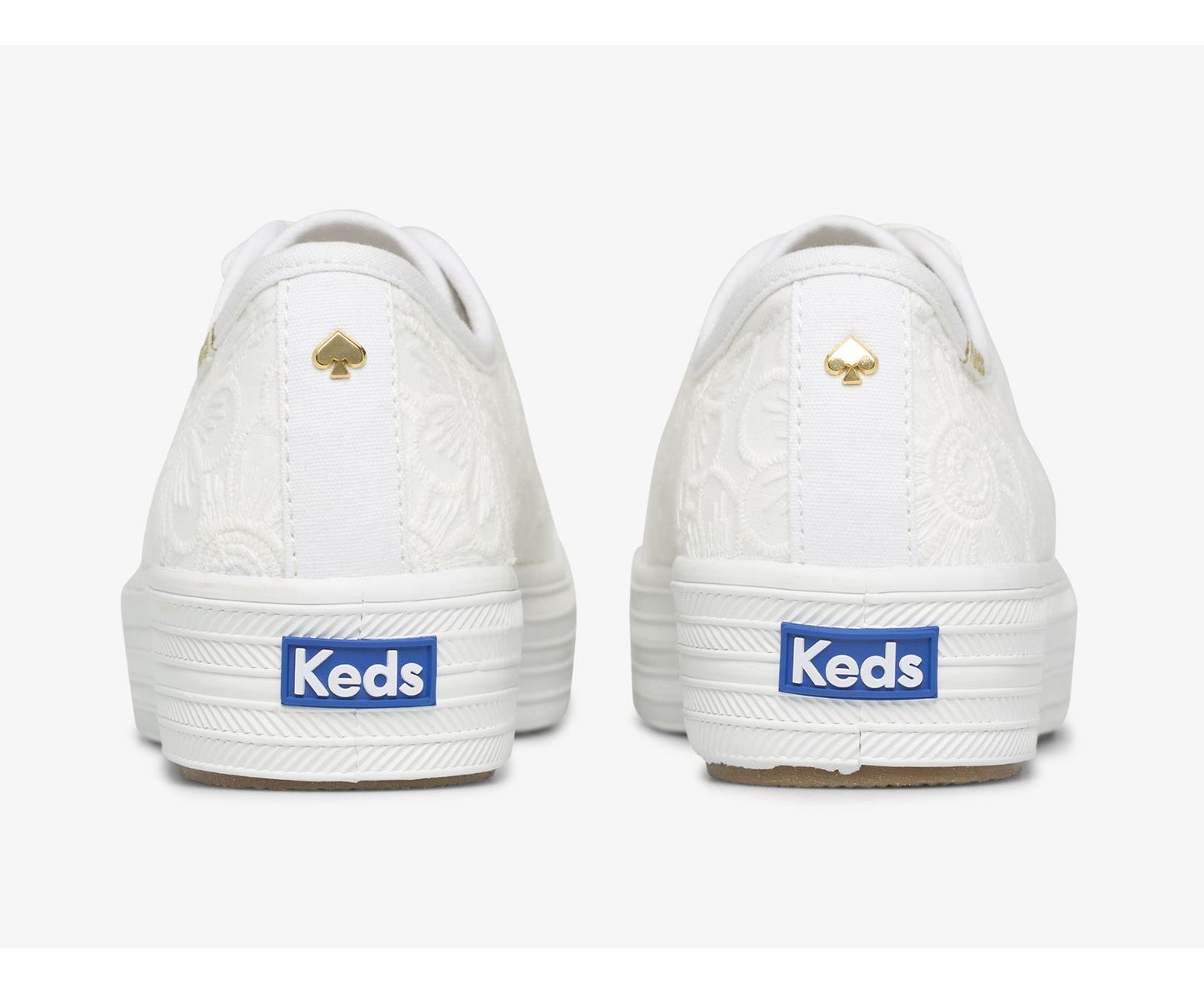 x ksny Triple Kick Floral Eyelet Pearls White