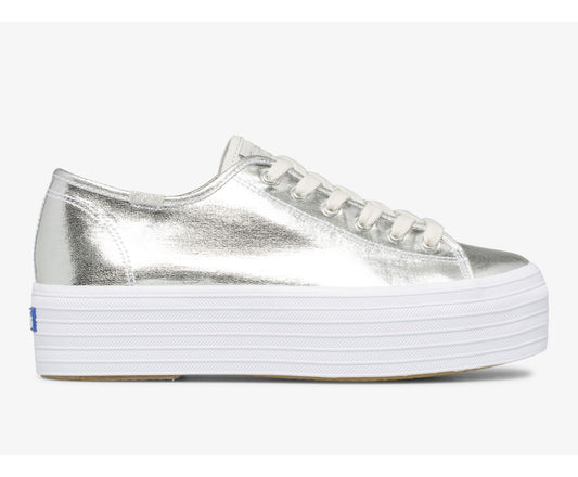 Triple Up Metallic Twill Silver