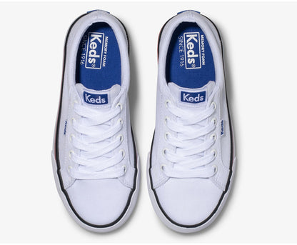 Big Kid's Jump Kick Canvas White